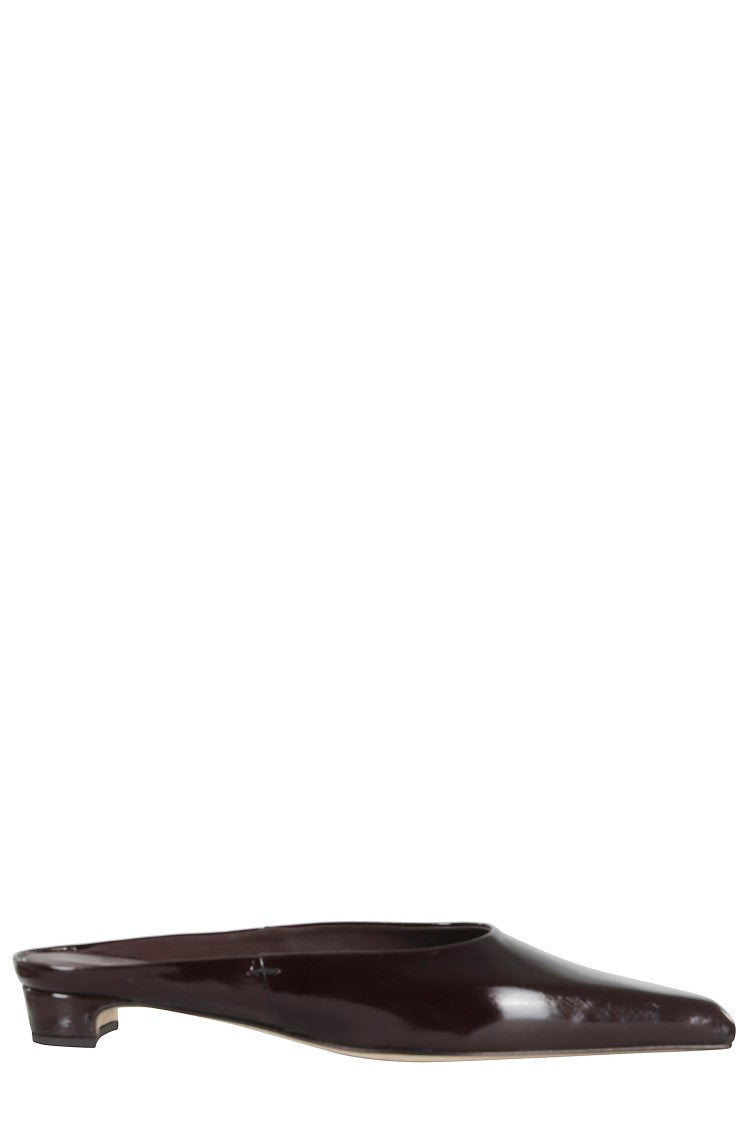 Poeve Mahogany Feye Leather Mules