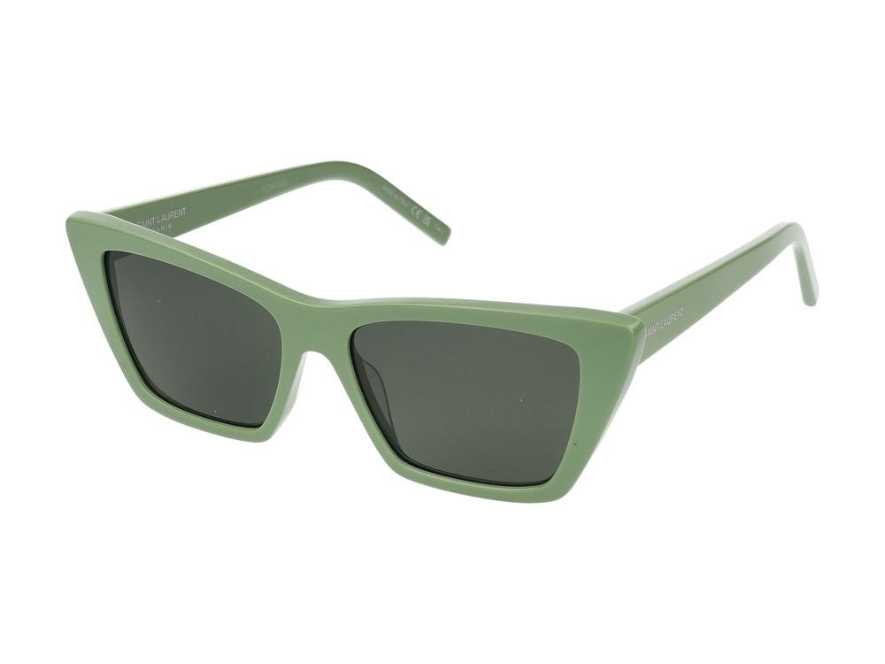 Saint Laurent Green Oversized Square Acetate Sunglasses