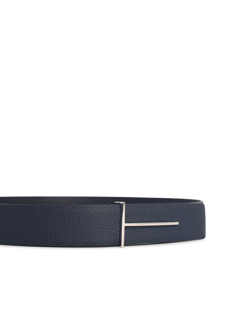 Tom Ford Navy Reversible Leather Belt