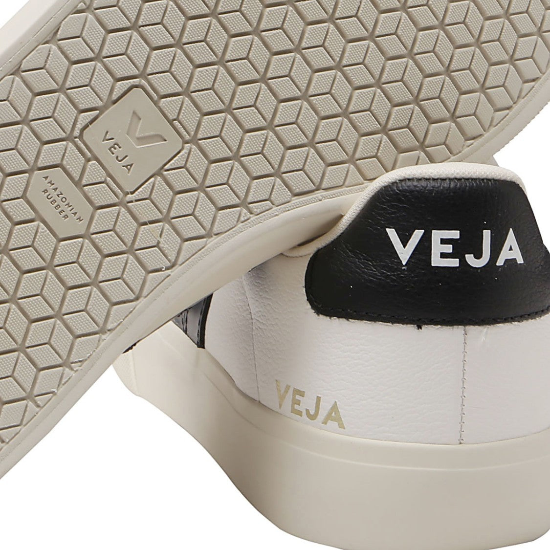Veja Black-And-White Faux Leather Campo Sneakers