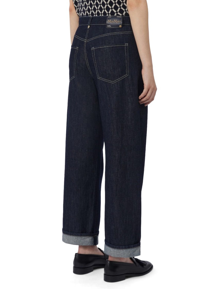 Max Mara Wide-Leg Cropped Jeans With Classic Five-Pocket Styling