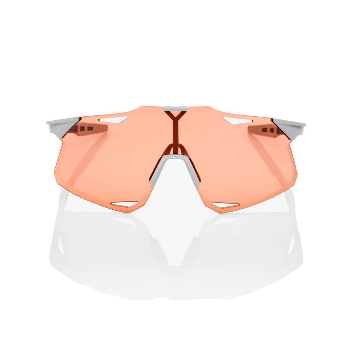 100% Hypercraft Angular Peach Tint Sunglasses With Cutout Design