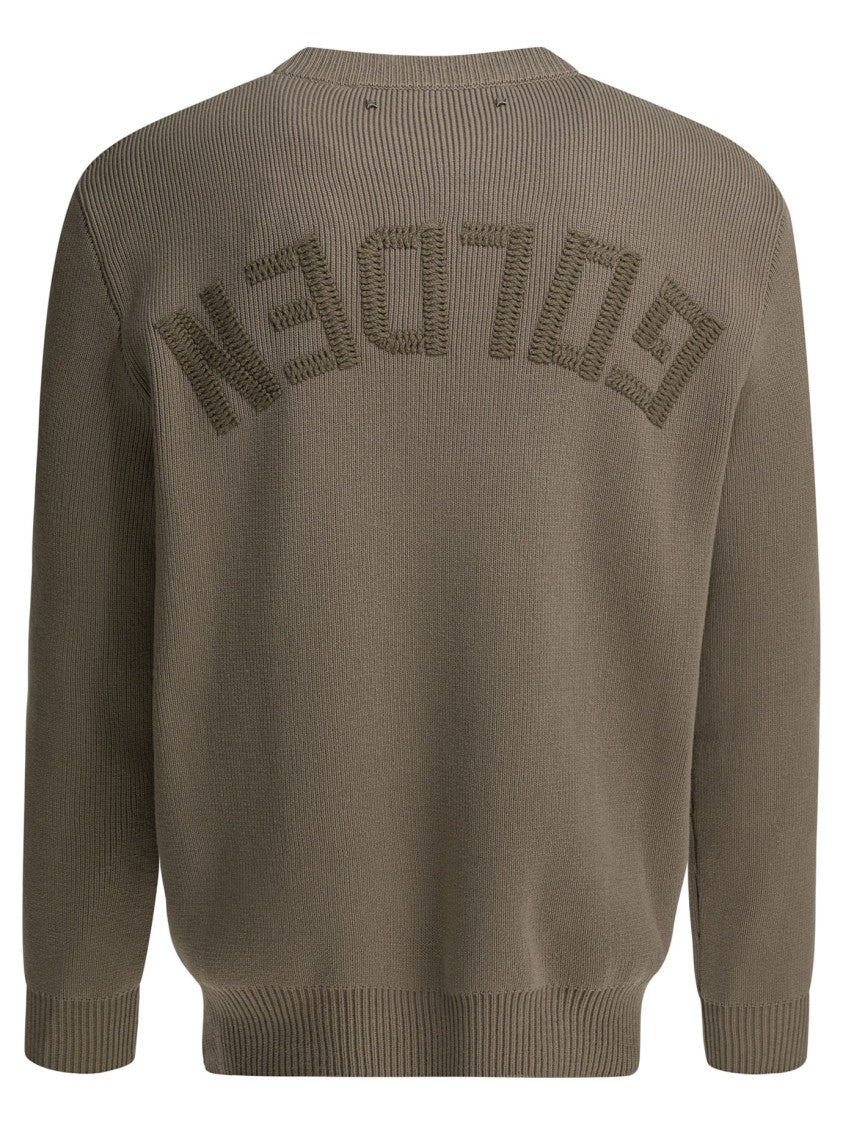 Golden Goose Ribbed Brown Knitwear With Crew Neckline
