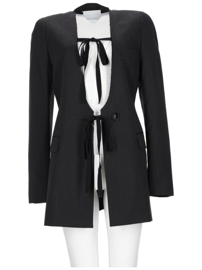 Maison Margiela Structured Black Blazer With Pronounced Shoulders