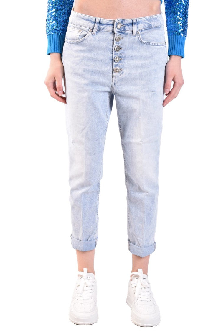 Dondup Light Denim Cropped Jeans Rolled Cuffs