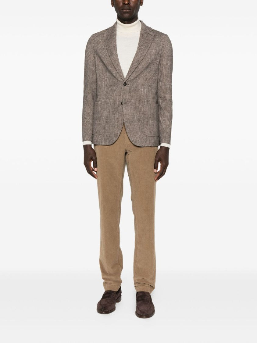 Circolo 1901 Textured Brown Blazer With Classic Two-Button Front