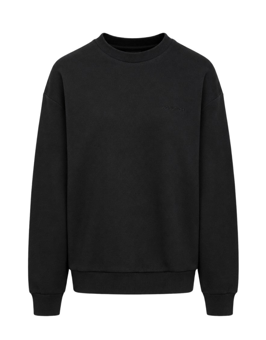 Woolrich Black Interlock Logo Crewneck Sweatshirt