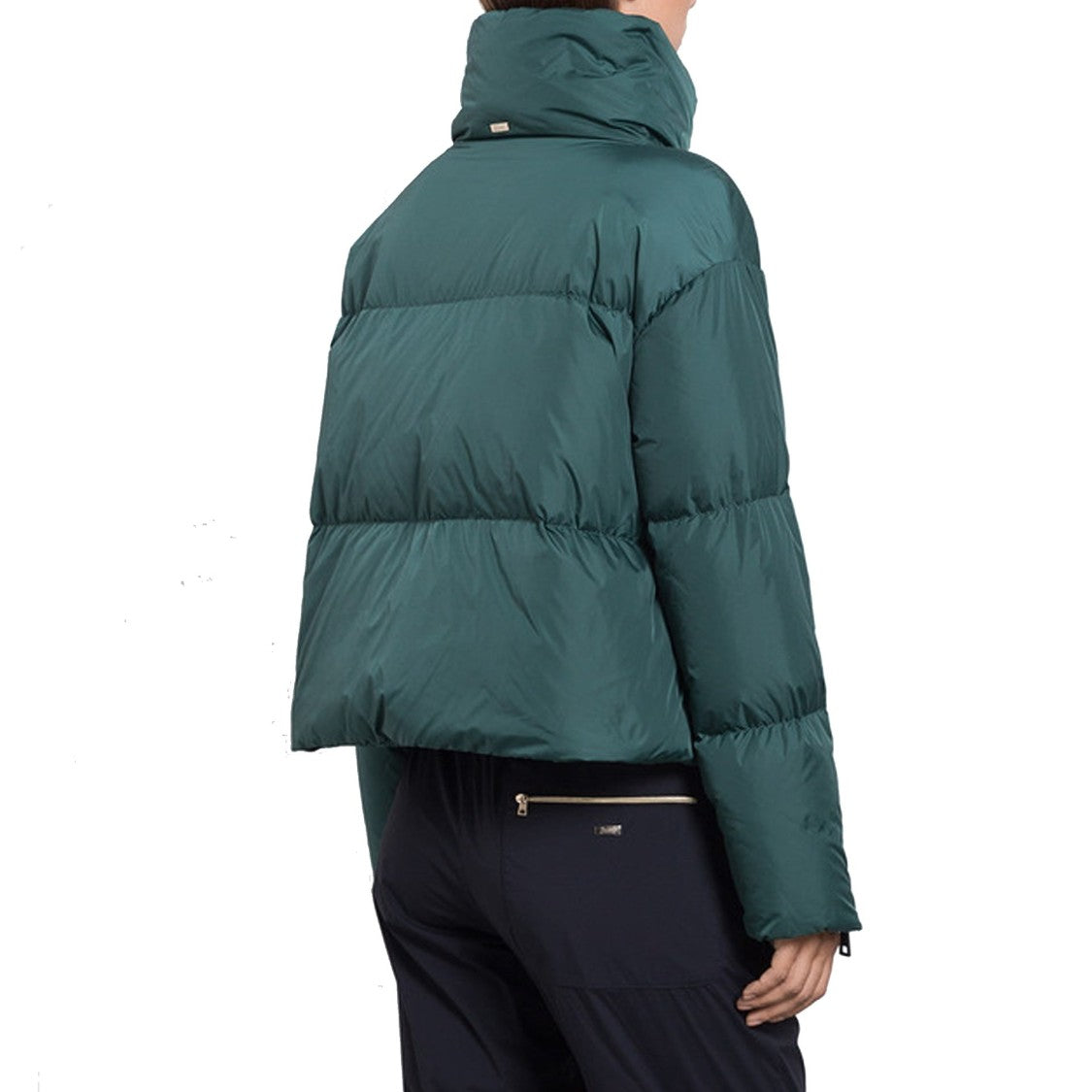 Herno Cropped Down Jacket With Padded Collar