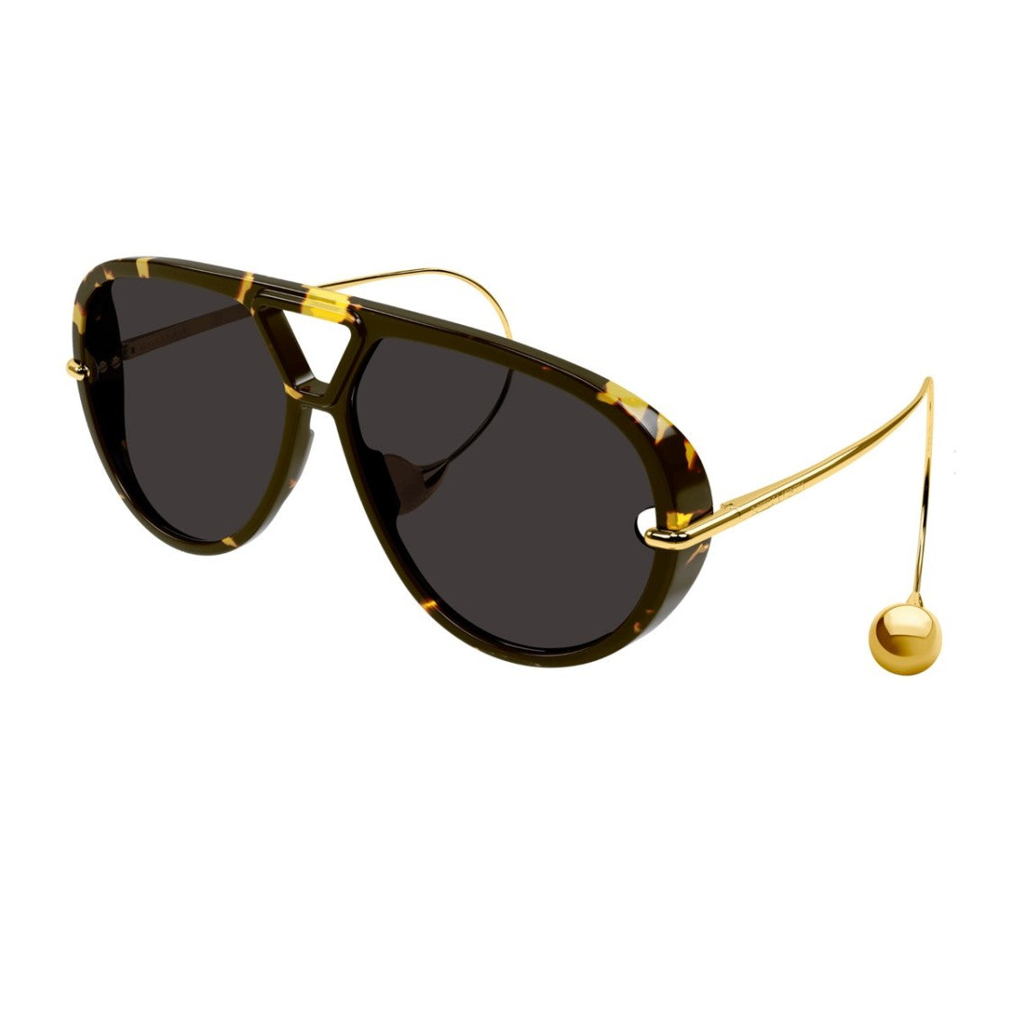Bottega Veneta Havana Unapologetic Acetate Pilot Sunglasses