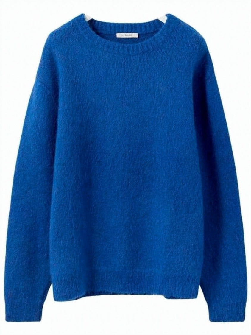 Lemaire Relaxed Fit Blue Mohair Blend Sweater