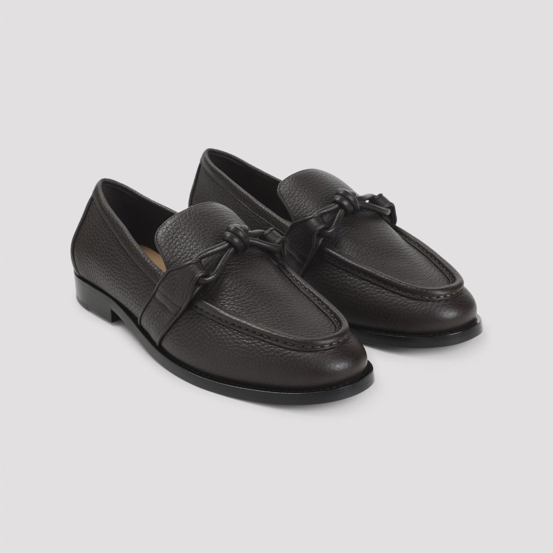 Bottega Veneta Fondant Brown Leather Astaire Loafers