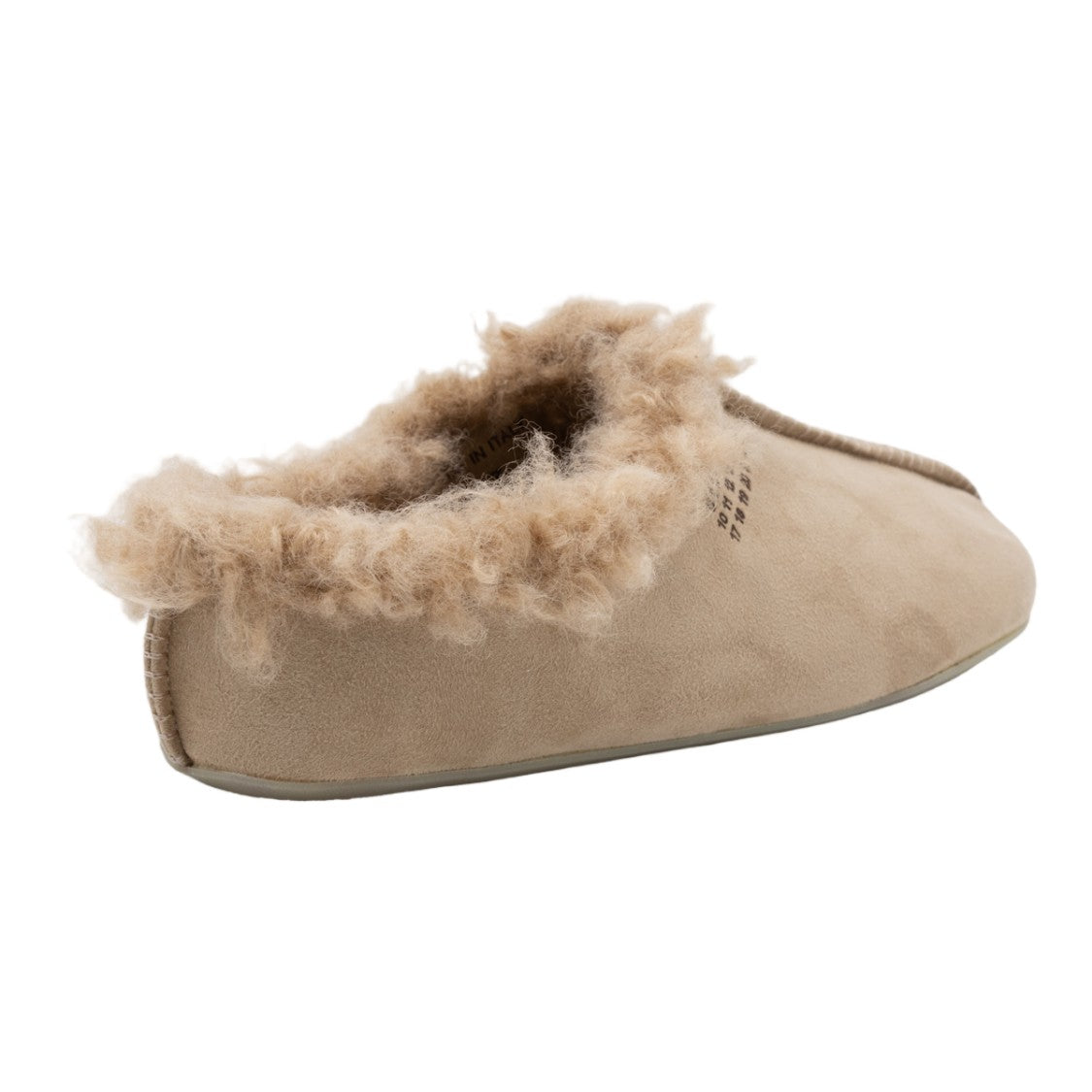 Mm6 By Maison Margiela Soft Beige Suede Flats With Shearling Lining