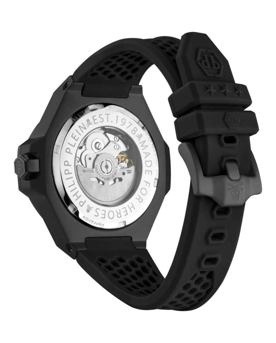 Philipp Plein Black Skeleton Dial Automatic Watch With Ip Case