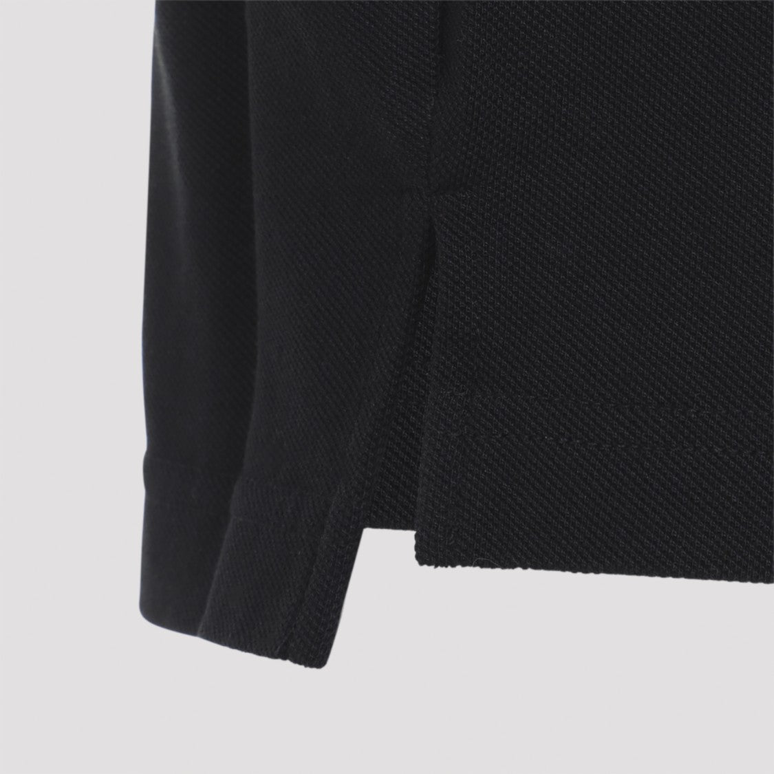 Balenciaga Cropped Black Polo Shirt With Textured Knit