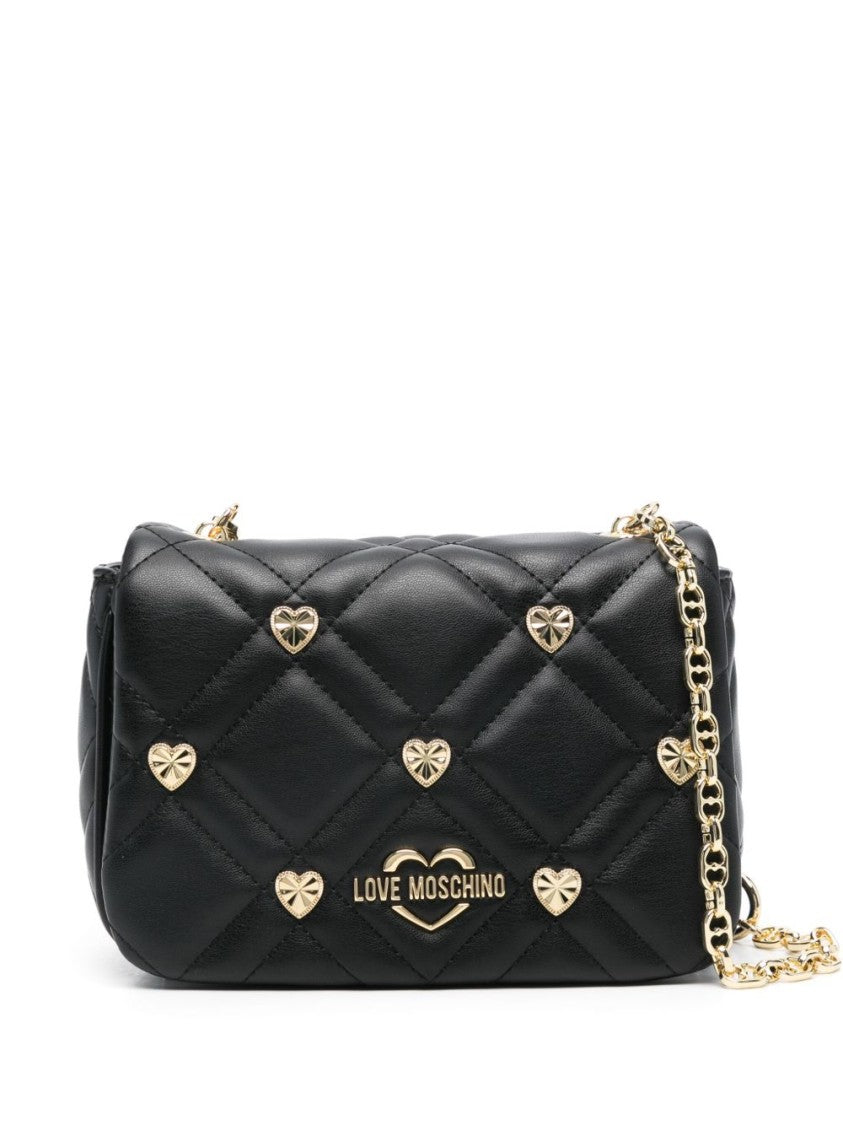 Love Moschino Quilted Shoulder Bag With Heart Embellishments