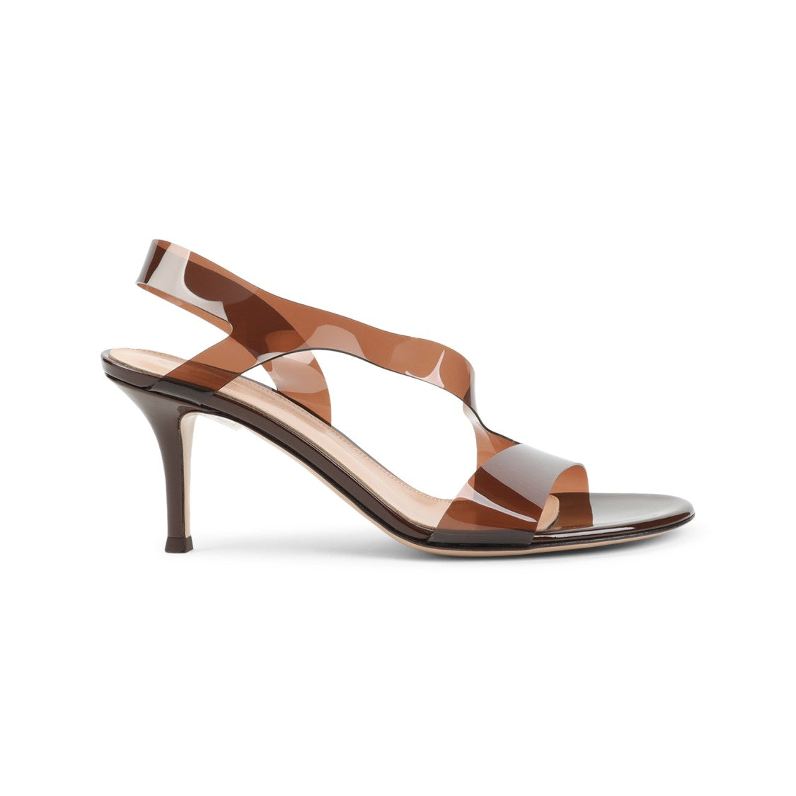 Gianvito Rossi Transparent Brown Pvc Metropolis Sandals
