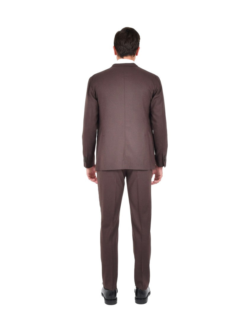 Boglioli Brown Virgin Wool Suit With Tailored Blazer