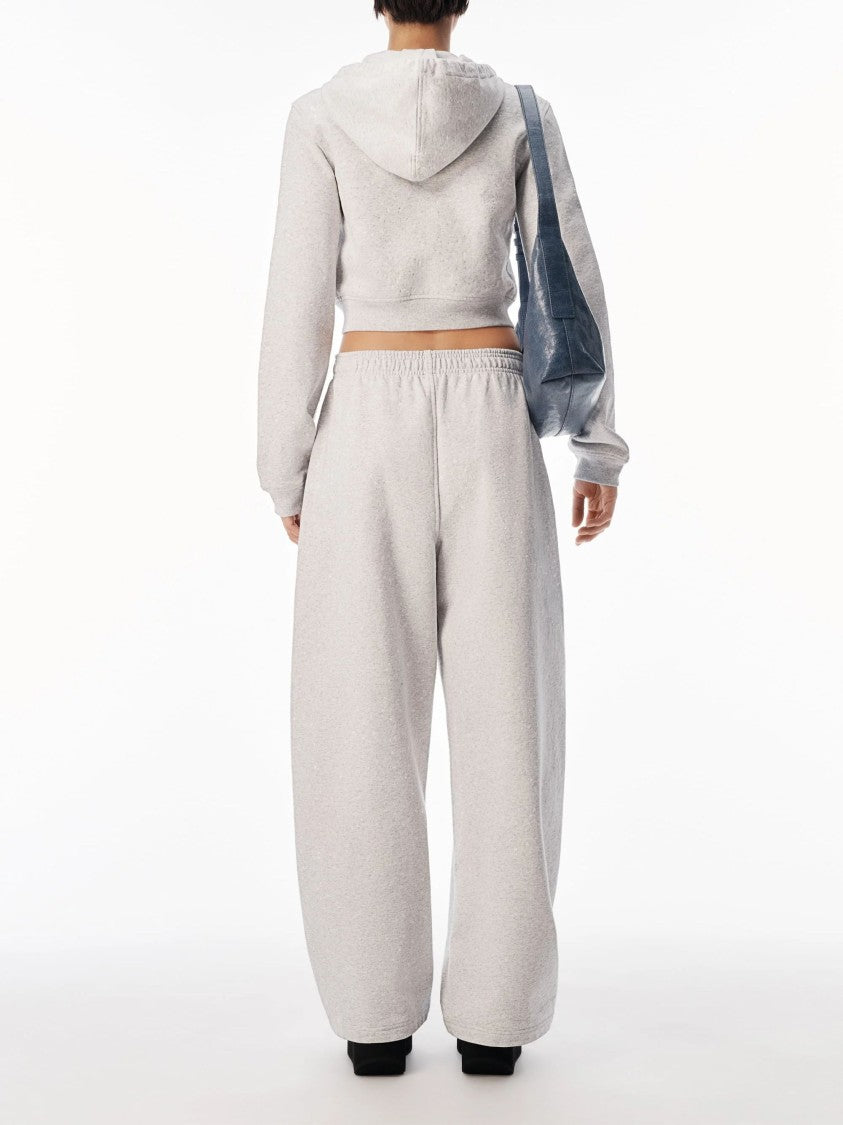 Alexander Wang Grey Crystal Logo Elasticated Cotton Pants