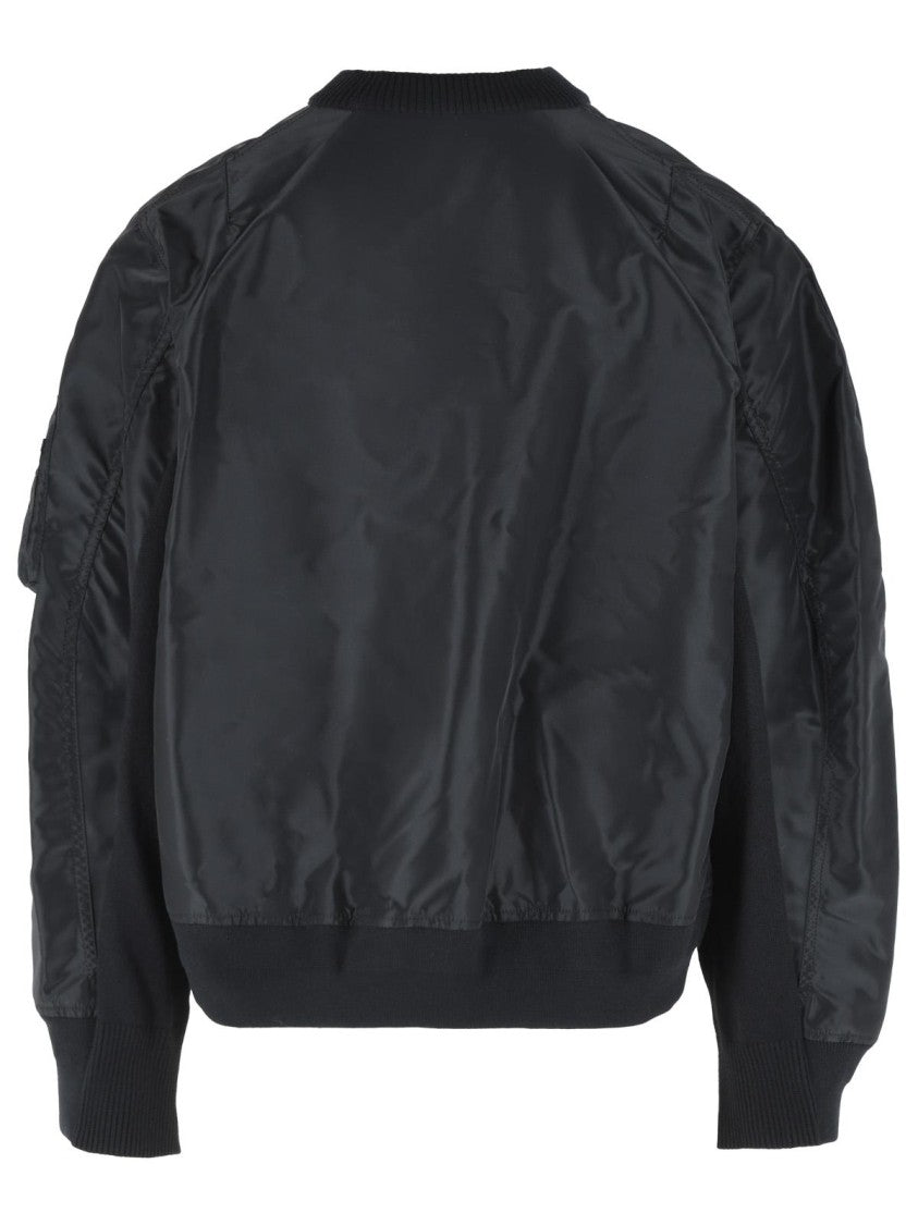 Sacai Black Cotton Blend Sweater