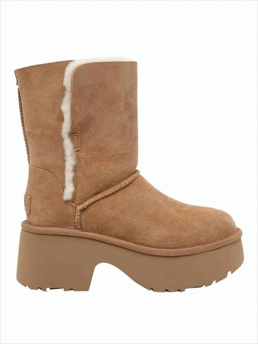 Ugg Mid-Calf Suede Boots With Chunky Eva Sole