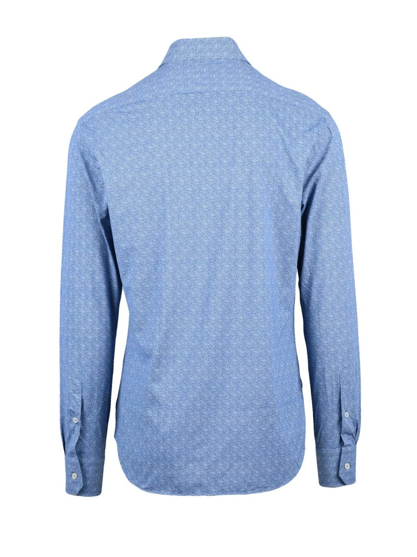 Xacus Blue Cotton Polyamide Elastane Men Stretch Shirt