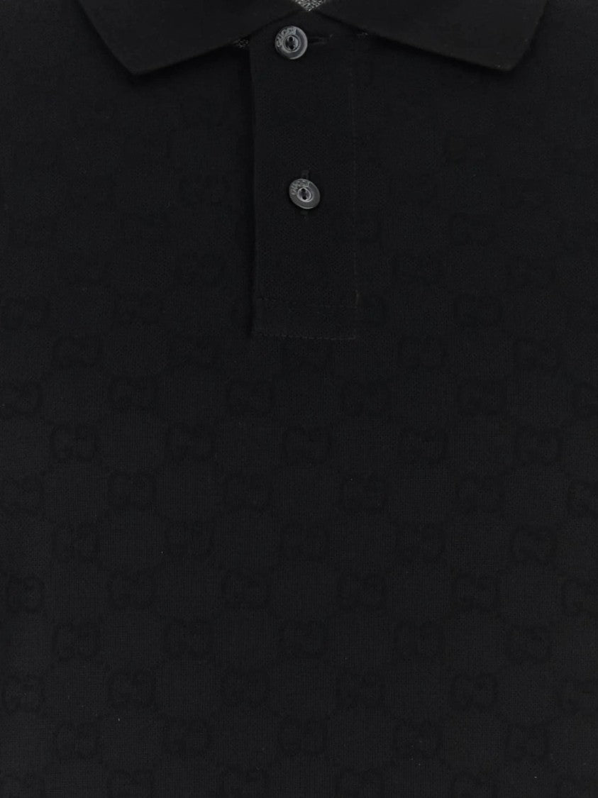 Gucci Black Polo Textured Shirt