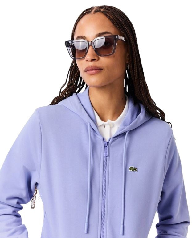 Lacoste Zip-Up Sweatshirt In Soft Organic Cotton Fleece