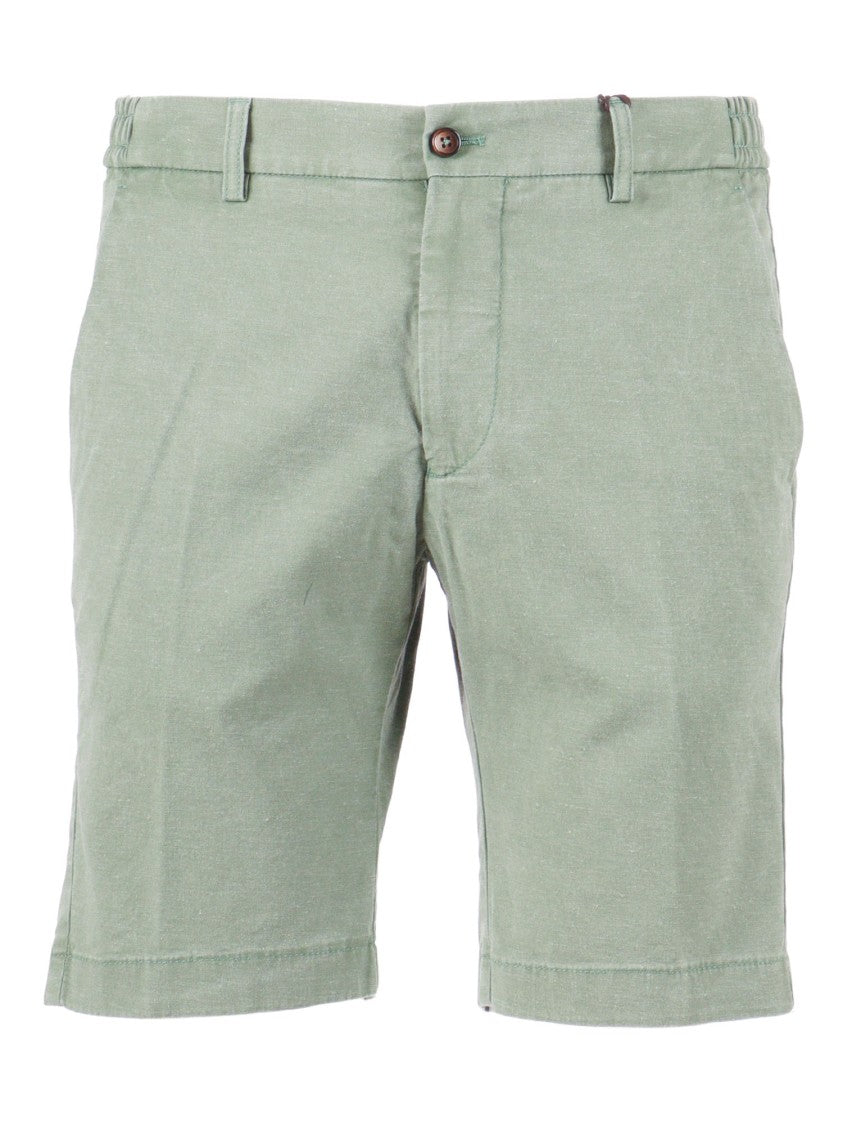 Berwich Green Button Closure Tailored Shorts