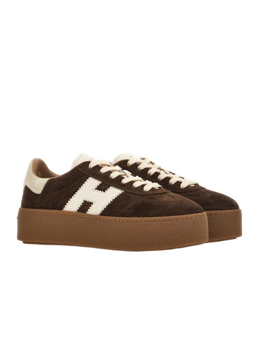 Hogan Brown Low-Top Sneakers With Platform Sole