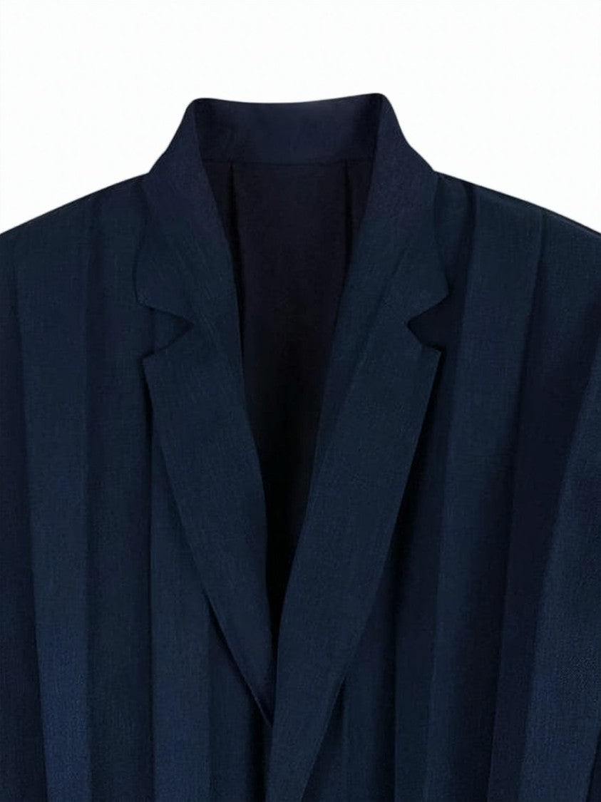 Homme Plissé Issey Miyake Black Pleated Structured Single-Button Blazer
