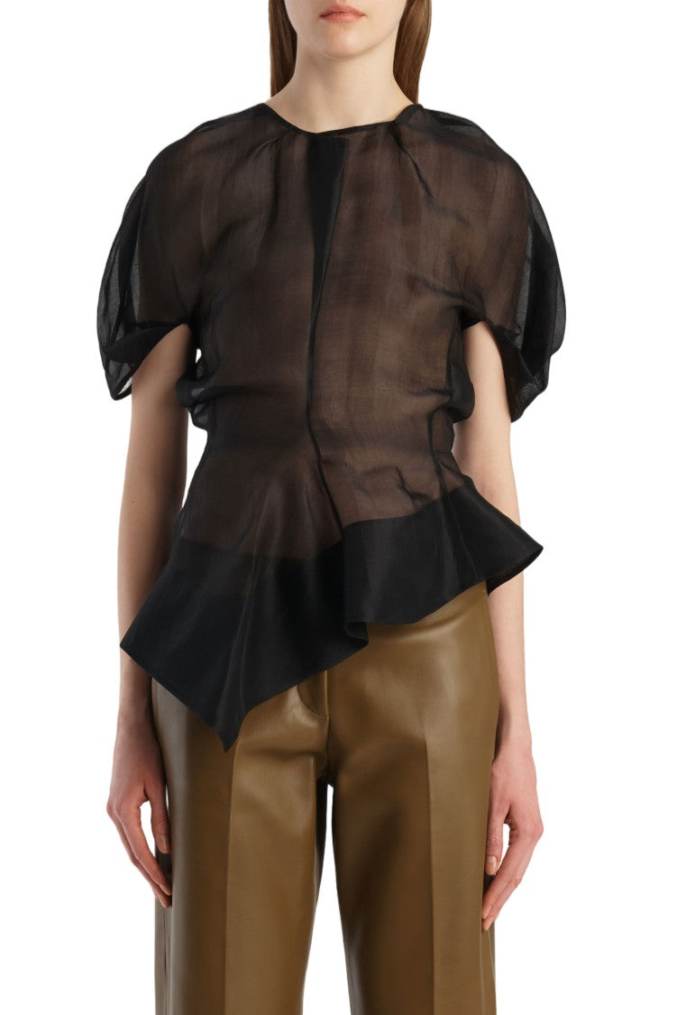 Khaite Rumi Draped Silk Organza Top