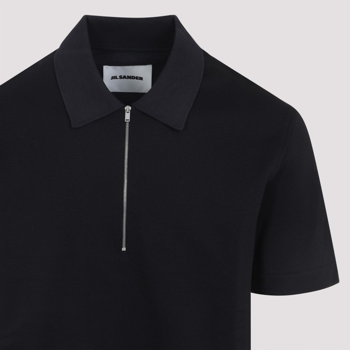 Jil Sander Short-Sleeve Half-Zip Polo Shirt With Minimalist Design