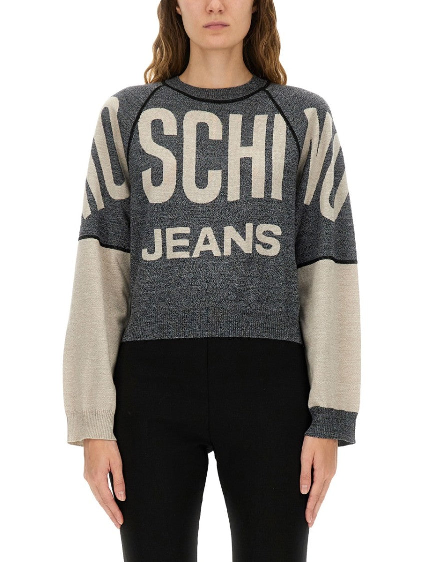 Moschino Cropped Jersey With Inlaid Logo