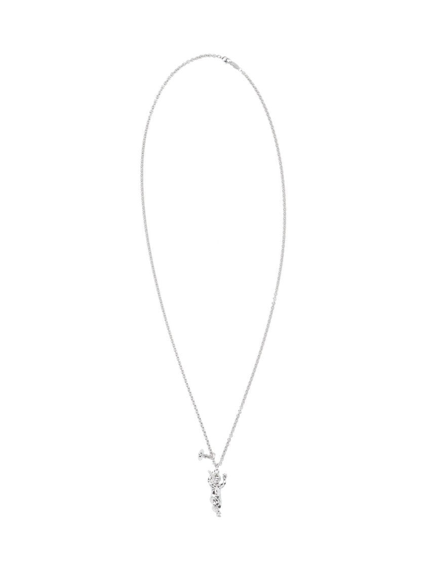 Vivienne Westwood Silver Cherub Pendant Fine Chain Necklace