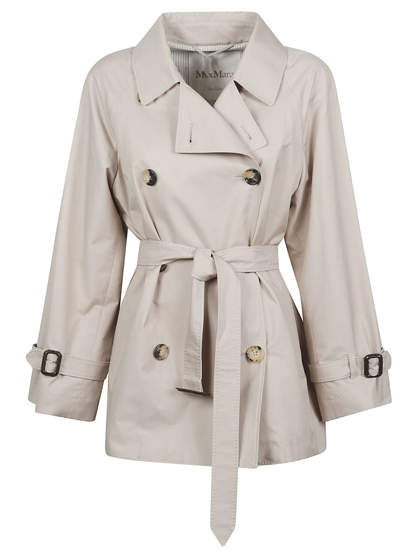 Max Mara Short Trench Coat With Double-Breasted Front