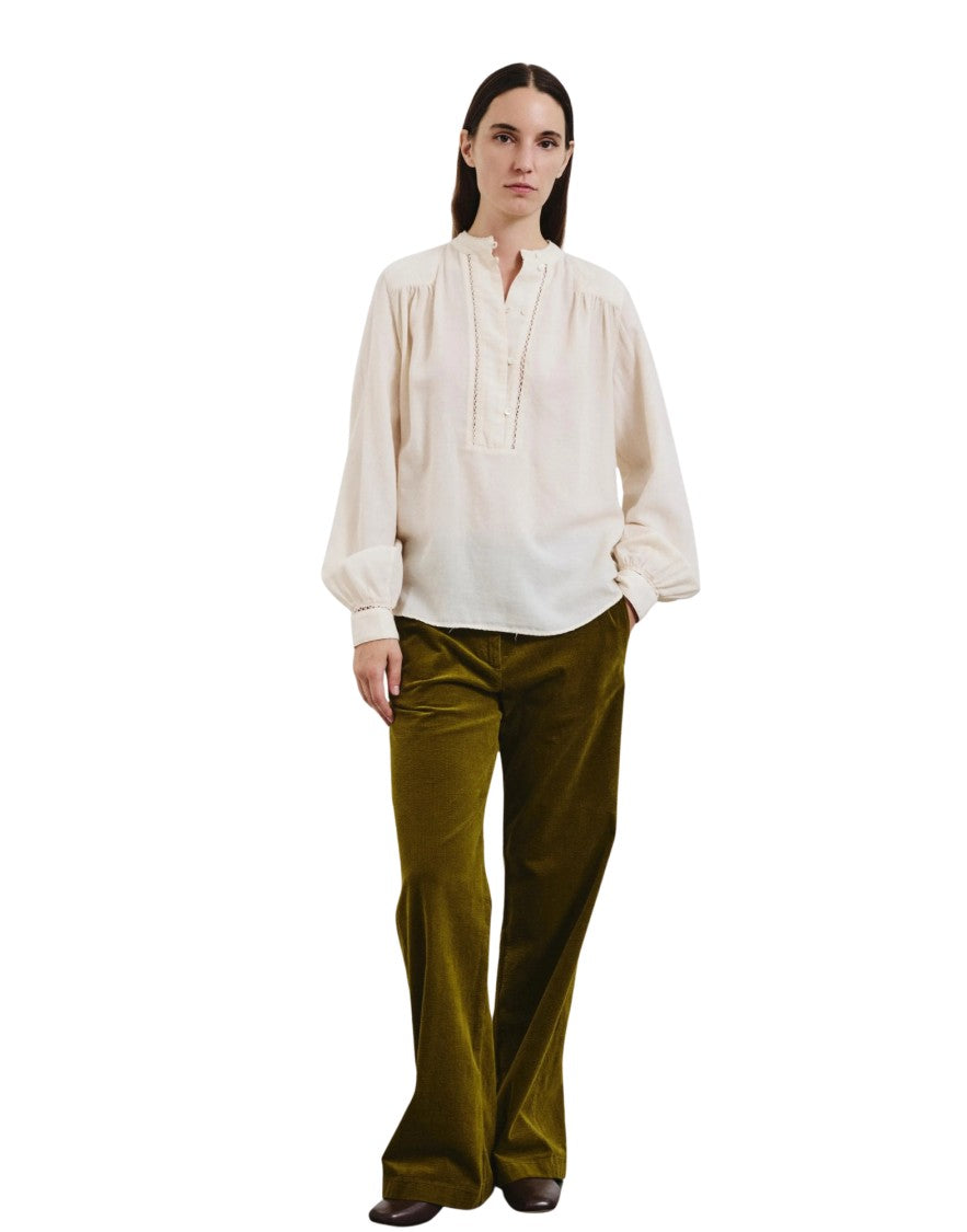 Pomandère Calce Lace Trimmed Cotton-Wool Polo Shirt