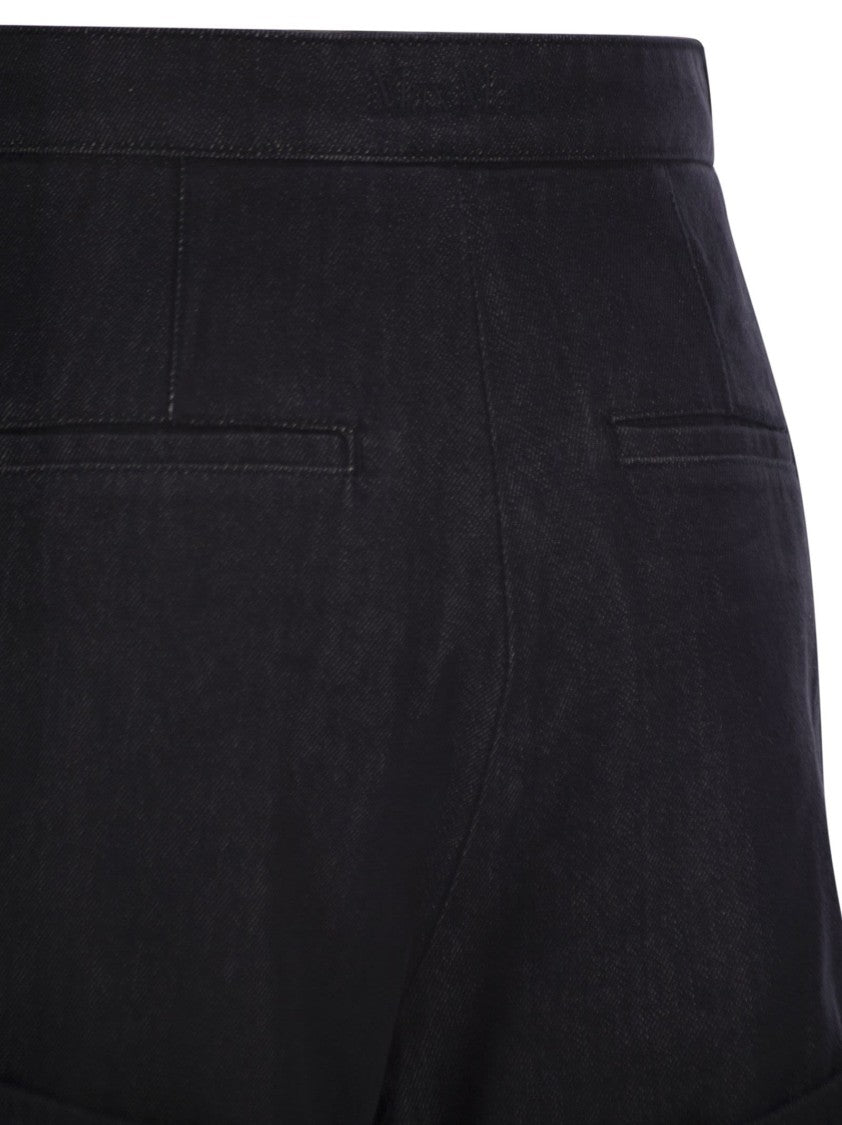 Max Mara Mxmcalca - Denim-Effect Cotton Shorts