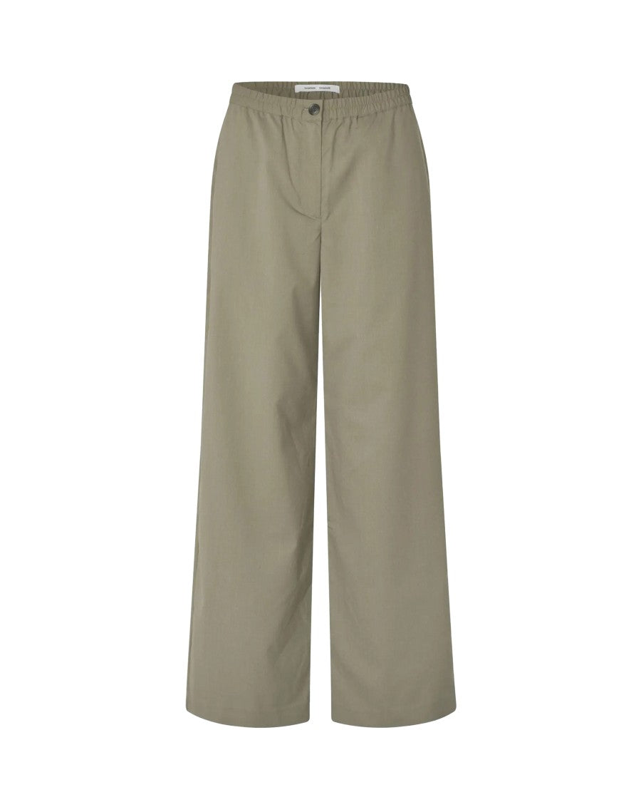 Samsøe Samsøe Wide Leg Trousers With Elasticated Back Waistband And Slit Pockets
