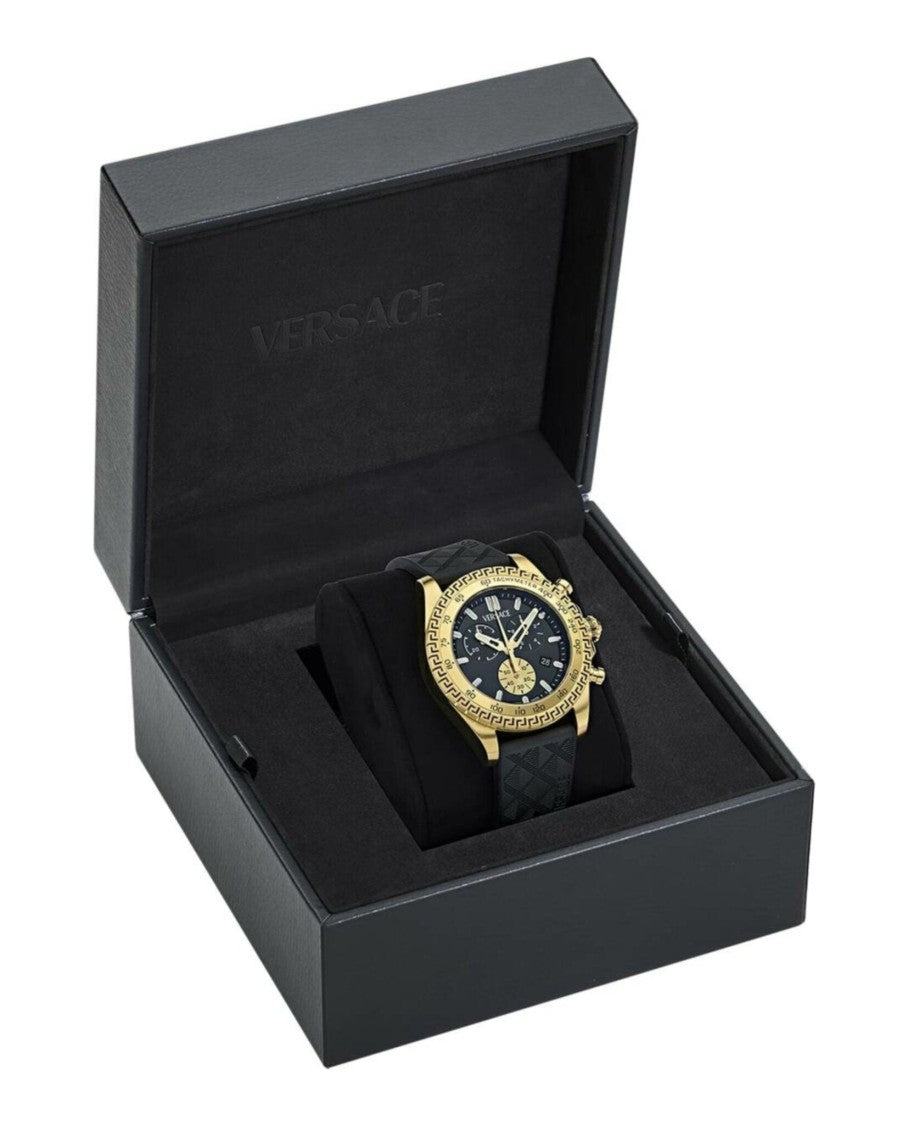 Versace Chronograph Timepiece With Greek Key Detailing