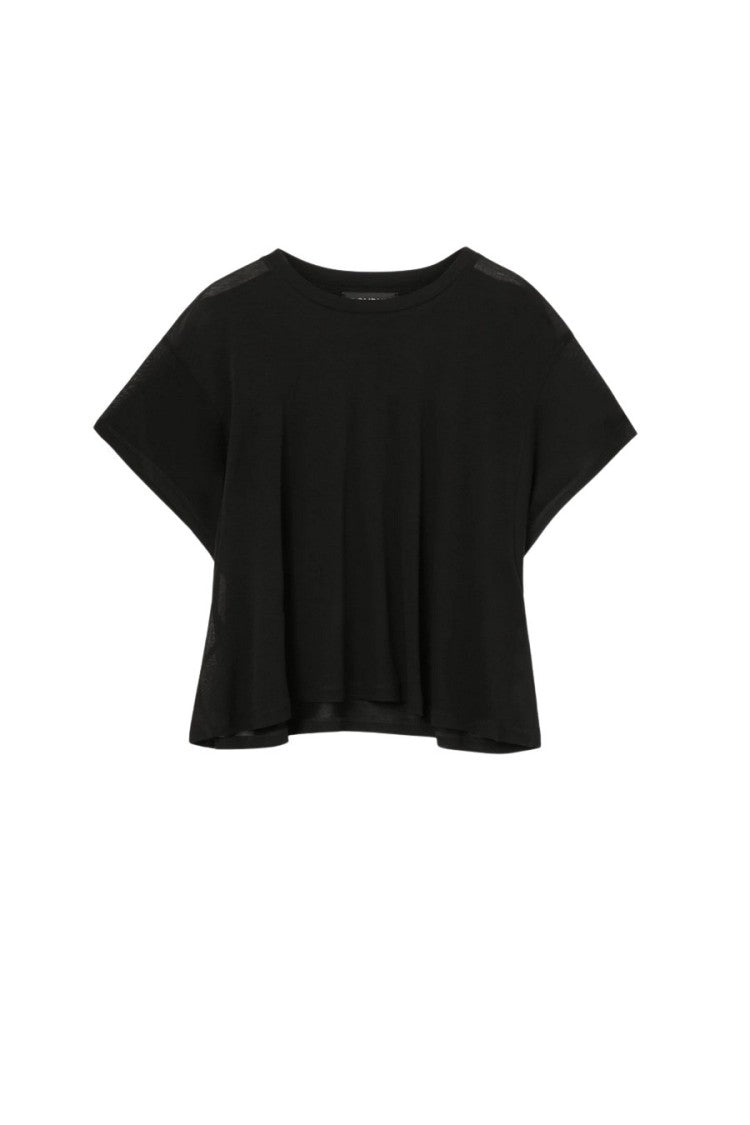 Dondup Cropped Black T-Shirt With Relaxed Fit