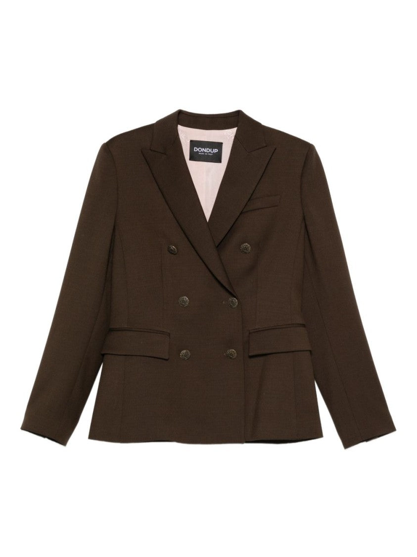 Dondup Tailored Brown Jacket With Double-Breasted Front