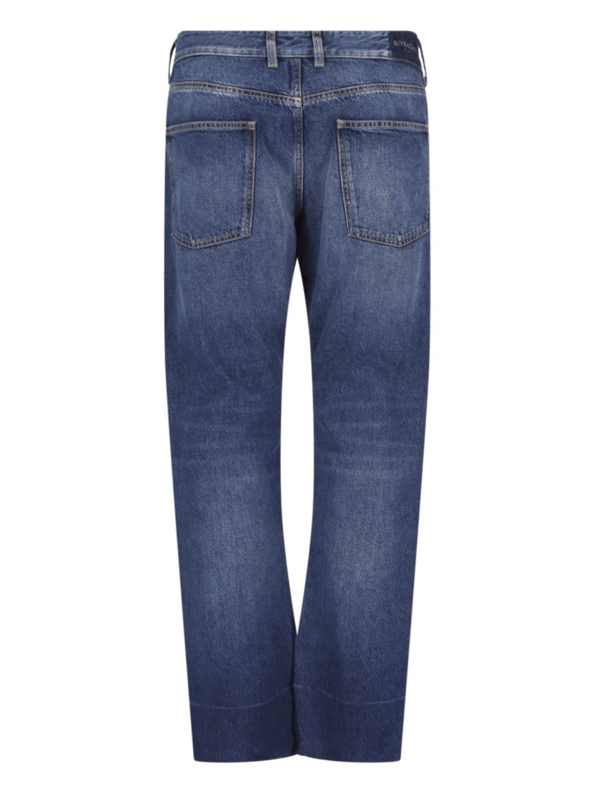 Givenchy Mid-Rise Straight-Leg Jeans With Fading