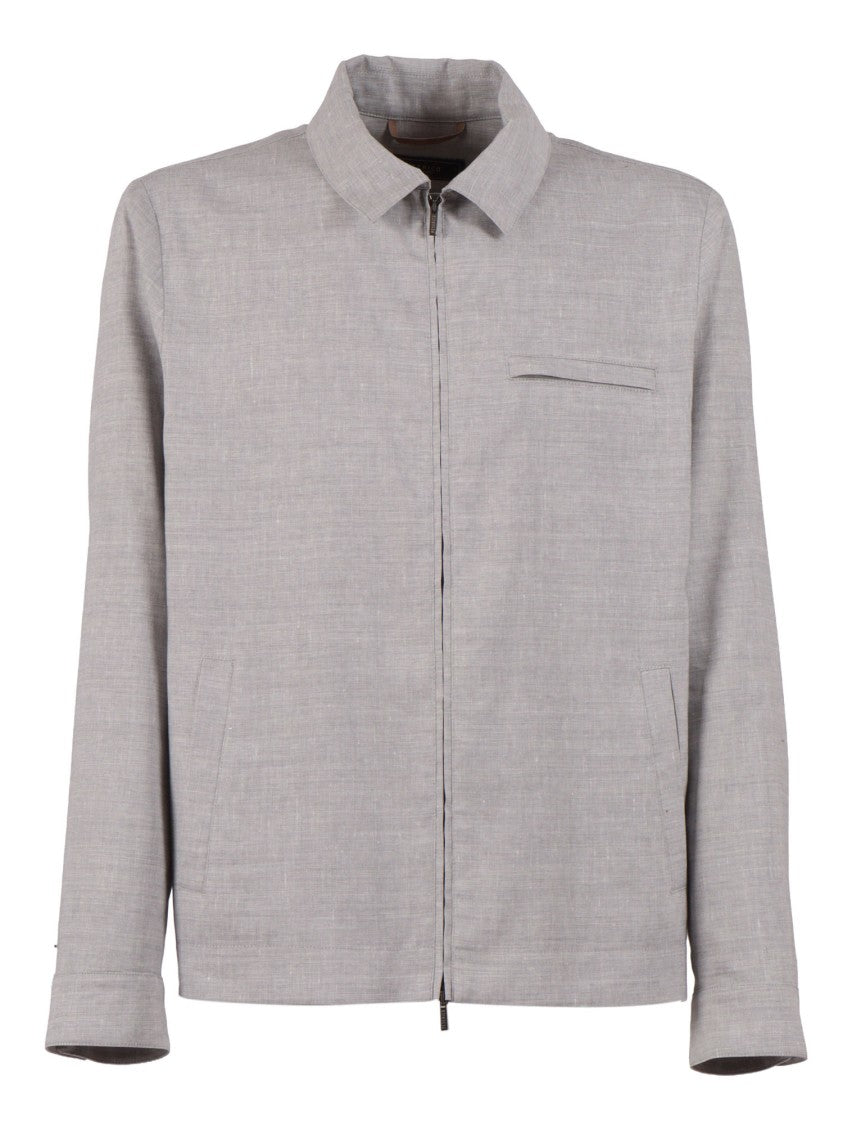 Peserico Linen Virgin Wool Minimalist Casual Jacket