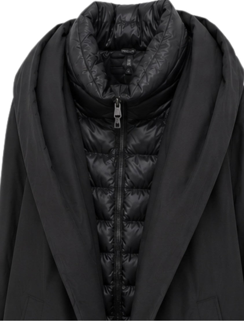 Herno Black Layered Long Coat