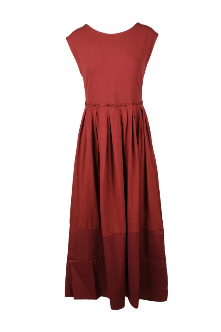 Alpha Studio Long Dress Cotton And Elastane - Red