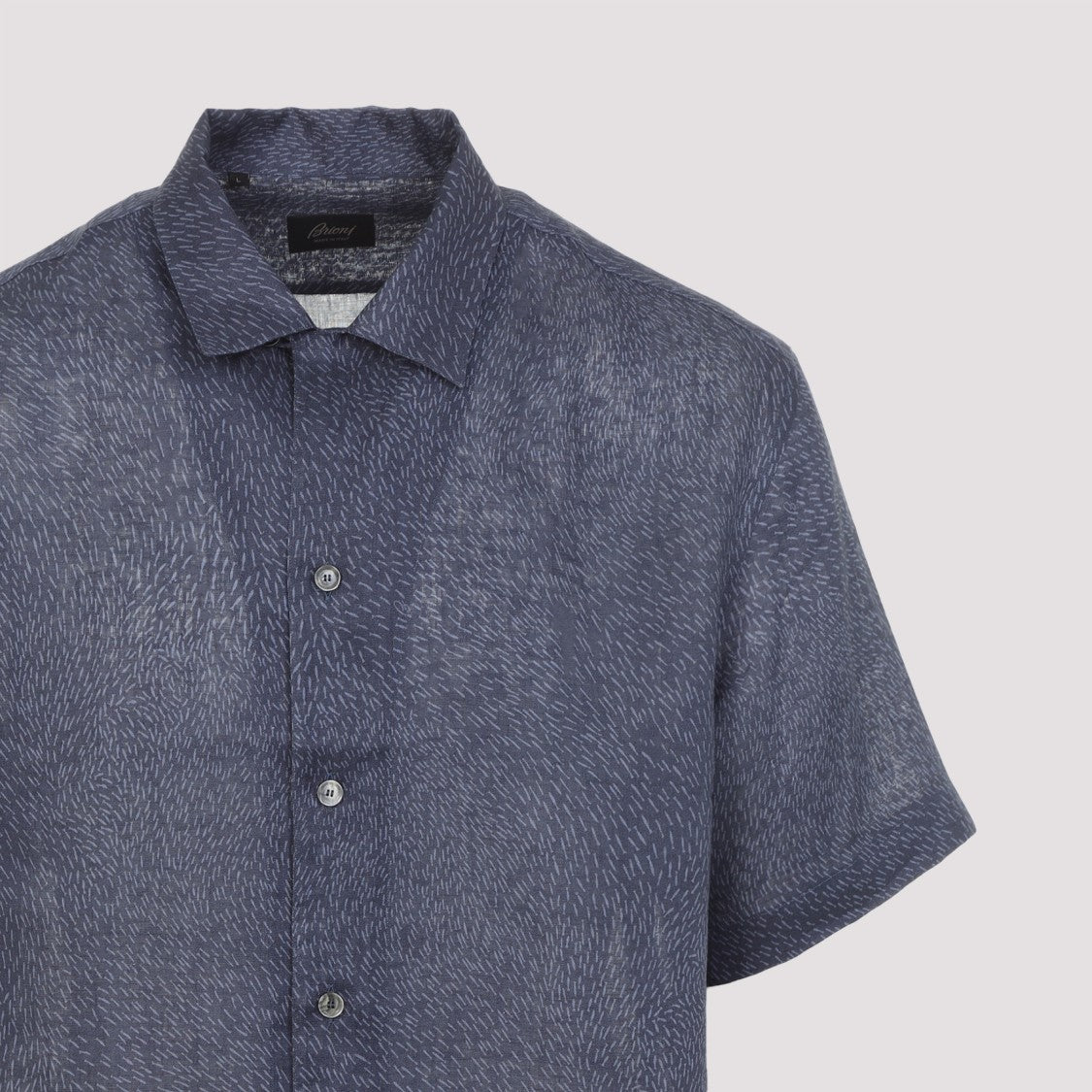 Brioni Textured Linen Button-Up Shirt