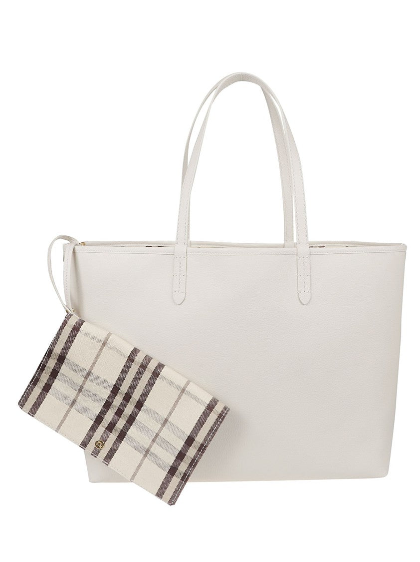 Burberry Textured Leather Reversible Shopping Bag
