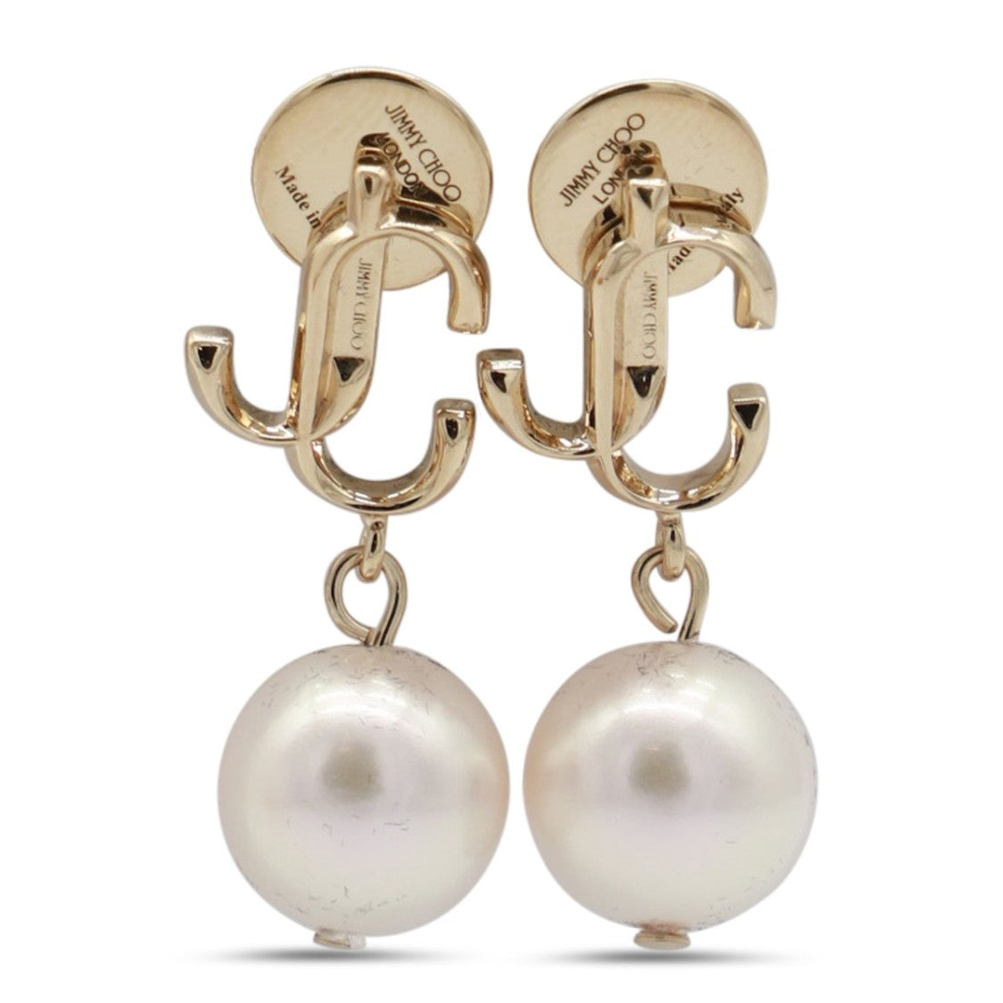 Jimmy Choo Pearl-Embellished Gold-Tone Brass Earrings