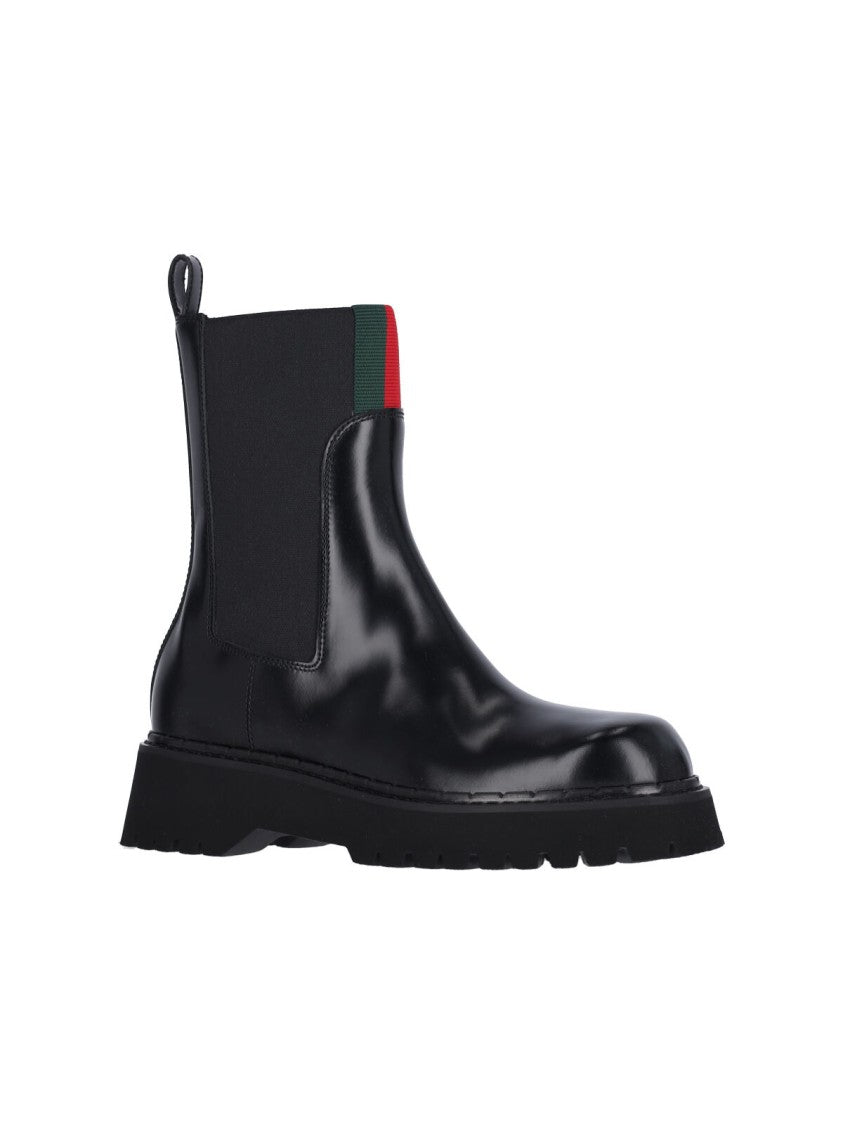 Gucci Web' Boots – Black
