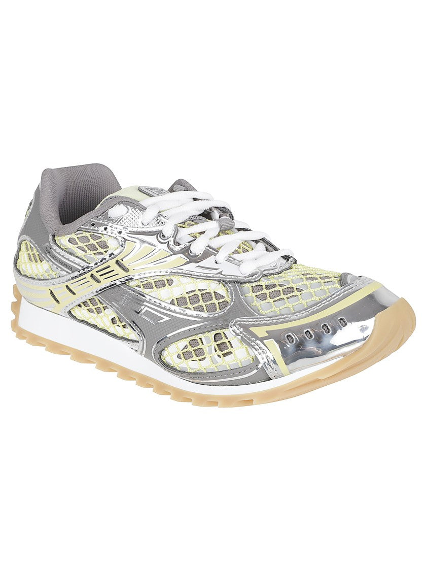 Bottega Veneta Silver Yellow Futuristic Mesh Sneakers
